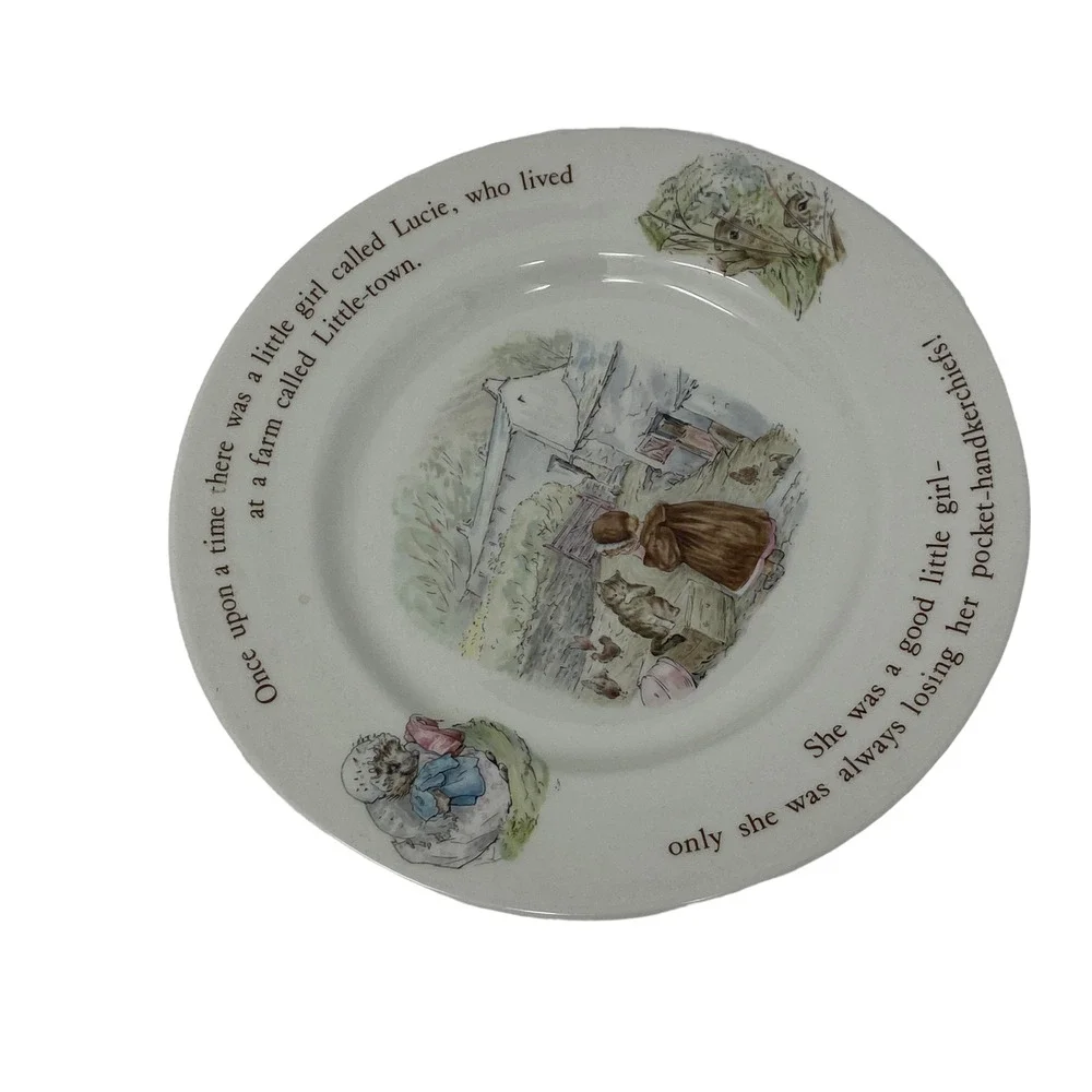 Peter Rabbit Wedgwood Mrs Tiggy-Winkle Kids Easter‎ Plate Bowl Set 6.5in Spring